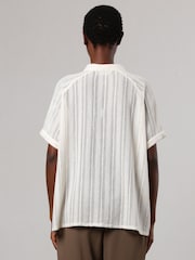 Religion Cream Oversized Sensation Blouse With Gunmetal Beaded Motif - Image 4 of 8