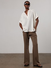 Religion Cream Oversized Sensation Blouse With Gunmetal Beaded Motif - Image 6 of 8
