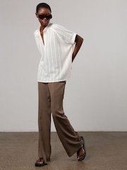 Religion Cream Oversized Sensation Blouse With Gunmetal Beaded Motif - Image 7 of 8