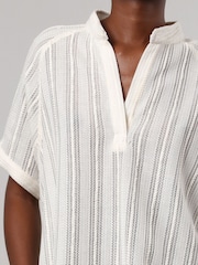 Religion Cream Oversized Sensation Blouse With Gunmetal Beaded Motif - Image 8 of 8
