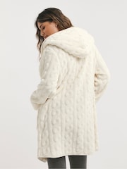 Simply Be Cream Pretty Secrets Oversized Fleece Cardigan - Image 2 of 4