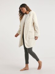 Simply Be Cream Pretty Secrets Oversized Fleece Cardigan - Image 3 of 4