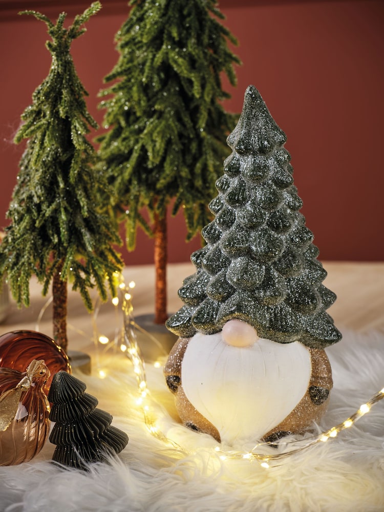 Decoris White/Green Terracotta Christmas Gnome Ornament - Image 1 of 2