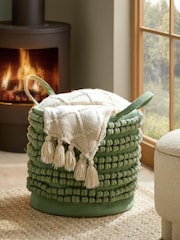 Sage Green Bobble Storage Basket - Image 1 of 3