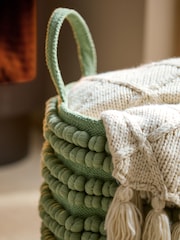 Sage Green Bobble Storage Basket - Image 2 of 3