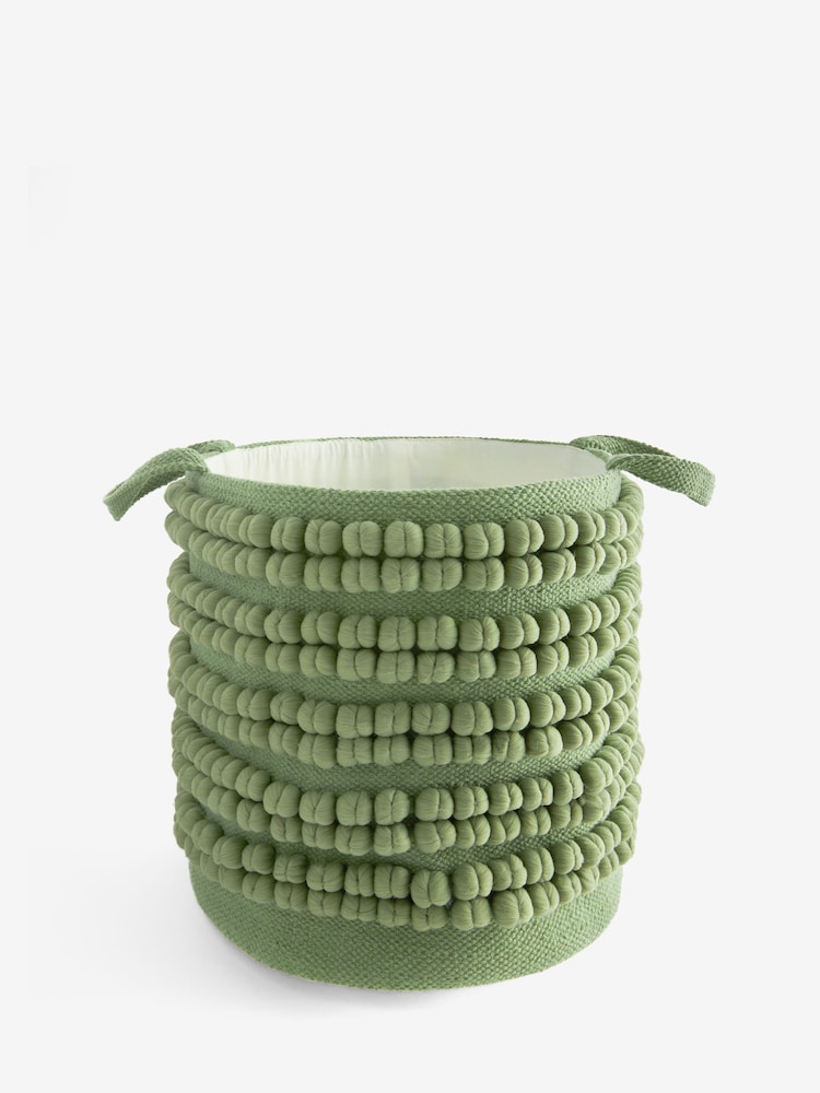 Sage Green Bobble Storage Basket - Image 3 of 3