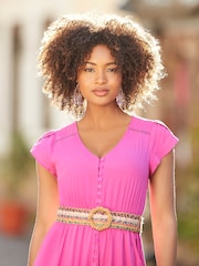 Joe Browns Pink Petite Colourblock Boho Maxi Dress - Image 3 of 4