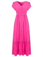 Joe Browns Pink Petite Colourblock Boho Maxi Dress - Image 4 of 4