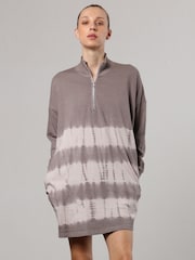 Religion Natural Tie Dye Bliss 100% Cotton Jersey Tunic with Zip Funnel Neck - Image 4 of 8