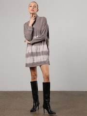 Religion Natural Tie Dye Bliss 100% Cotton Jersey Tunic with Zip Funnel Neck - Image 7 of 8