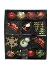 Decoris Red/Green Decoris 25 Piece Shatterproof Christmas Baubles - Image 3 of 3