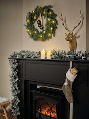 Everlands Green/White Finley Frosted Indoor Christmas Garland - Image 1 of 2