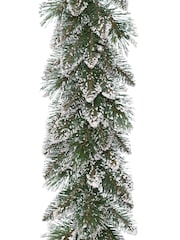 Everlands Green/White Finley Frosted Indoor Christmas Garland - Image 2 of 2