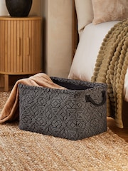 Black Aztec Fold Flat Storage Basket - Image 1 of 5