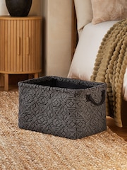 Black Aztec Fold Flat Storage Basket - Image 2 of 5