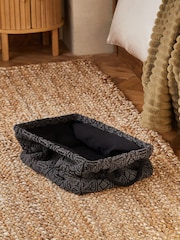 Black Aztec Fold Flat Storage Basket - Image 3 of 5