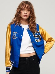 Superdry Blue Luxe Varsity Jacket - Image 2 of 6