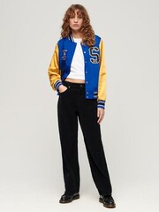 Superdry Blue Luxe Varsity Jacket - Image 4 of 6