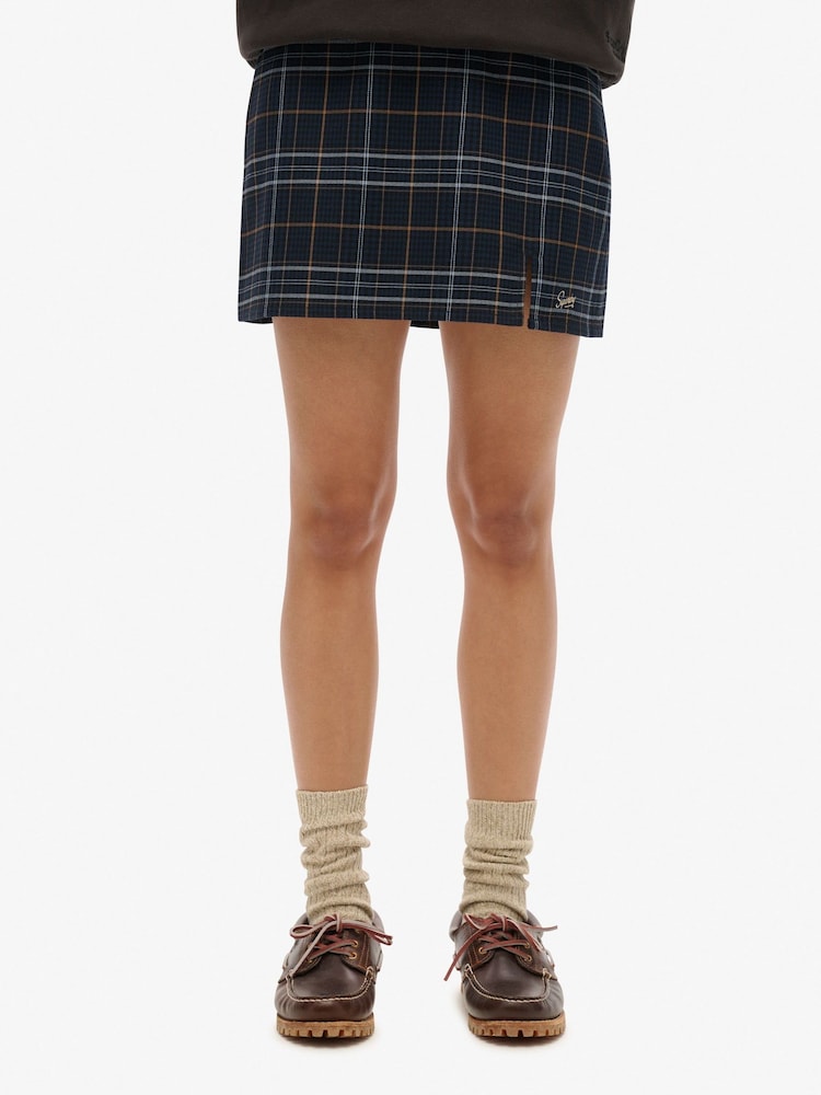 Superdry Blue Check Mini Skirt - Image 2 of 4