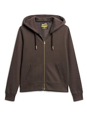 Superdry Brown Tattoo Rhinestone Backprint Zip Hoodie - Image 4 of 7