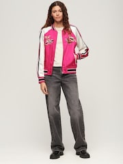 Superdry Pink Suikajan Embroidered Bomber Jacket - Image 4 of 6