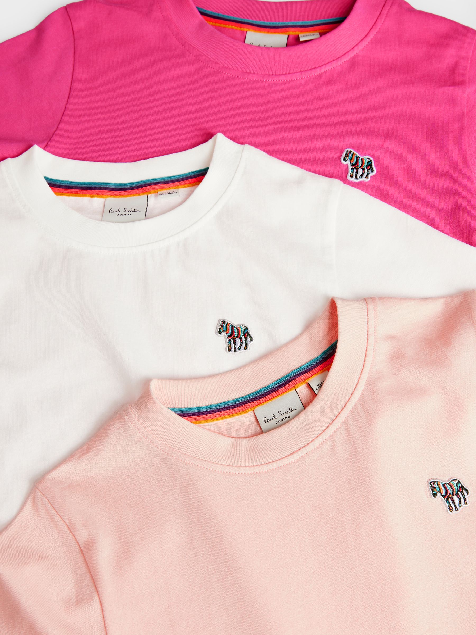 Buy Paul Smith Junior Girls Pink Signature 100% Cotton T