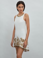 Raishma Embroidered Tassel Mini Dress - Image 1 of 5
