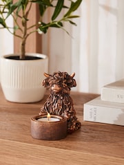 Bronze Hamish The Highland Cow Tea Light Candle Holder - Image 1 of 6
