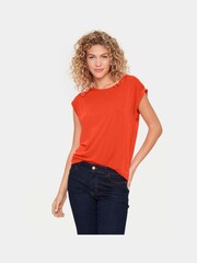 Saint Tropez Orange Adelia Short Batwing Sleeve T-Shirt - Image 1 of 5