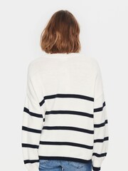 Saint Tropez Terna Relaxed Fit Crew Neck Pullover White Jumper - Image 2 of 6