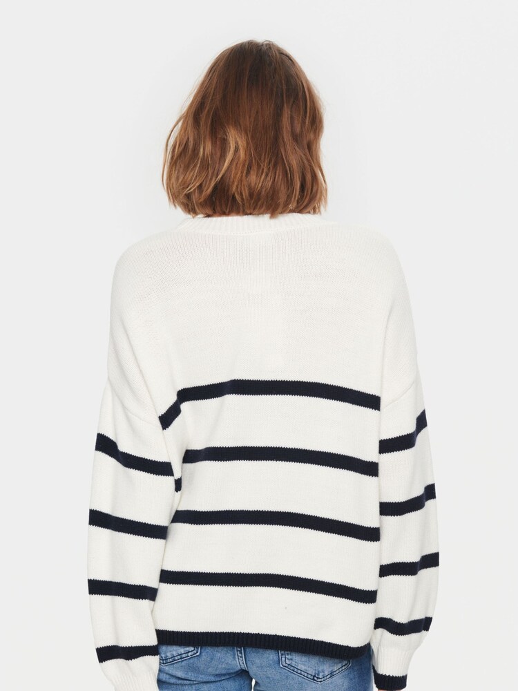 Saint Tropez Terna Relaxed Fit Crew Neck Pullover White Jumper - Image 2 of 6
