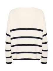 Saint Tropez Terna Relaxed Fit Crew Neck Pullover White Jumper - Image 6 of 6