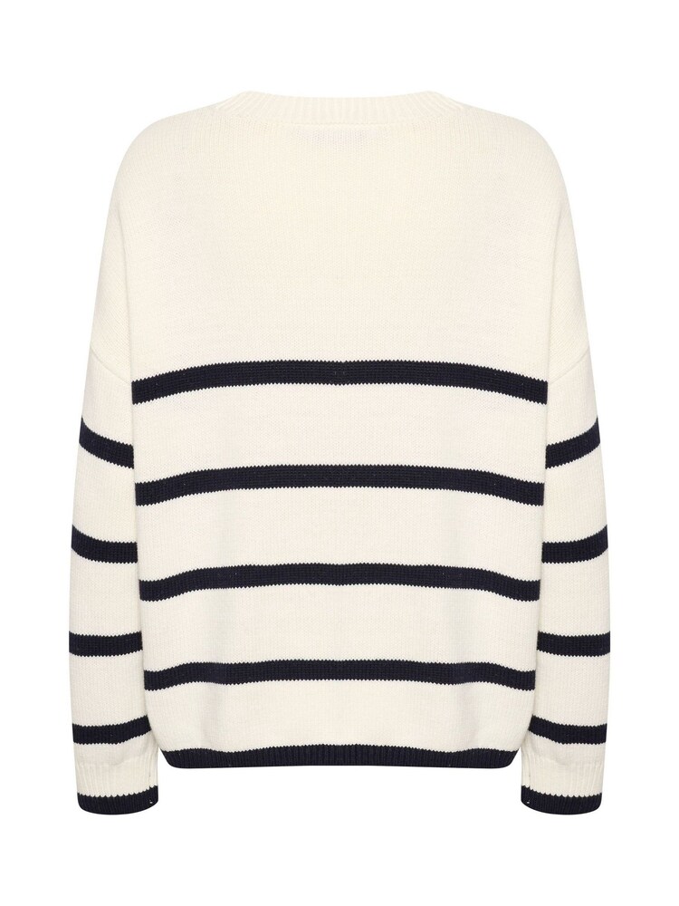 Saint Tropez Terna Relaxed Fit Crew Neck Pullover White Jumper - Image 6 of 6