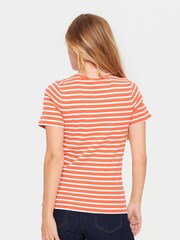 Saint Tropez Orange Aster Short Sleeve Stripe T-Shirt - Image 2 of 6