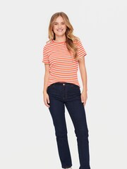 Saint Tropez Orange Aster Short Sleeve Stripe T-Shirt - Image 3 of 6