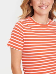 Saint Tropez Orange Aster Short Sleeve Stripe T-Shirt - Image 4 of 6