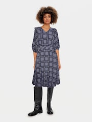 Saint Tropez Blue Desiree V-Neck 3/4 Sleeve Dress - Image 1 of 1