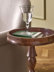 Nina Campbell Dark Mango Wood Gambit Side Table - Image 2 of 4