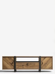 Dark Bronx Chevron Oak Effect Up to 55 inch Slim TV Unit - Image 5 of 12