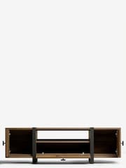 Dark Bronx Chevron Oak Effect Up to 55 inch Slim TV Unit - Image 6 of 12