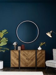 Dark Bronx Chevron Oak Effect Large Small Sideboard - Image 1 of 11