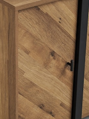 Dark Bronx Chevron Oak Effect Large Small Sideboard - Image 10 of 11