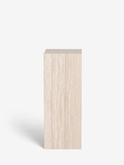 Natural Travertine Effect Plinth Side Table - Image 3 of 5