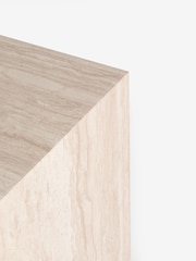 Natural Travertine Effect Plinth Side Table - Image 5 of 5