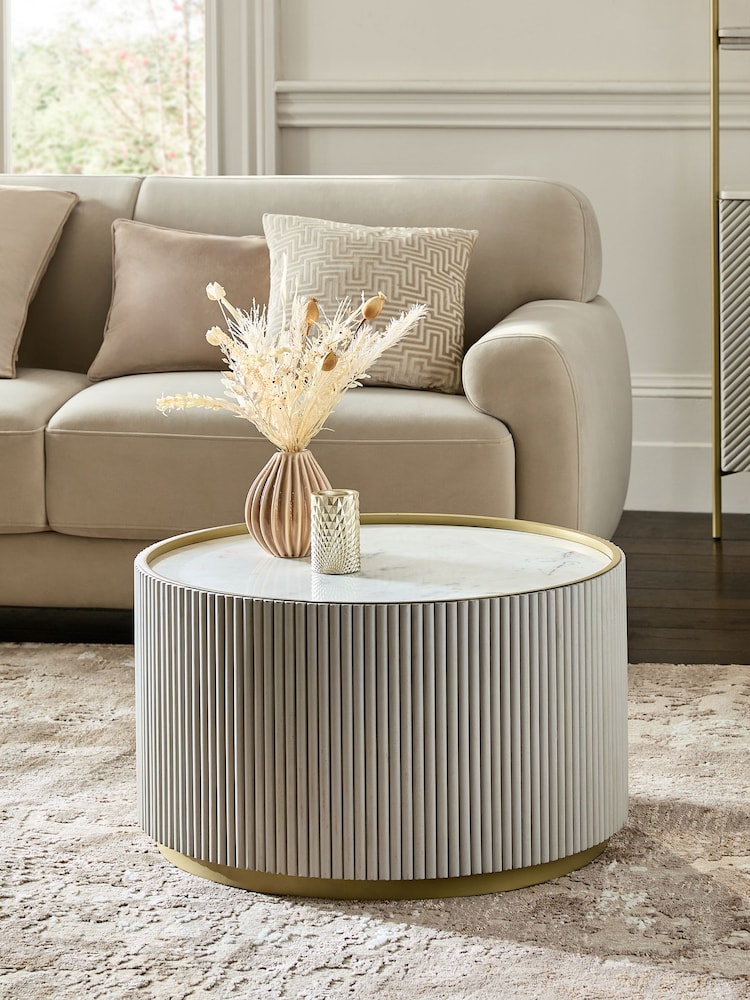 Light Grey Valencia Mango Wood Coffee Table - Image 1 of 5