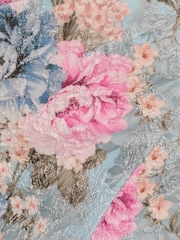 Adrianna Papell Blue Floral Matelasse Dress - Image 6 of 7