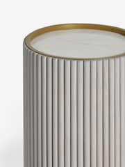 Light Grey Valencia Marble and Mango Wood Side Table - Image 7 of 7