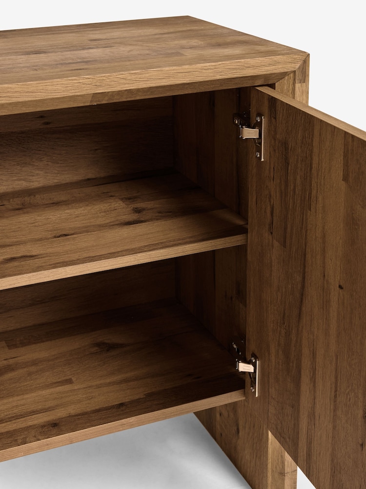 Dark Bronx Marquetry Oak Effect Large Sideboard - Image 10 of 10