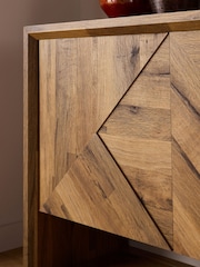 Dark Bronx Marquetry Oak Effect Large Sideboard - Image 5 of 10