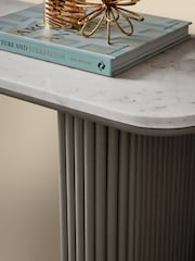 Dark Grey Valencia Marble and Mango Wood Console Table - Image 3 of 8
